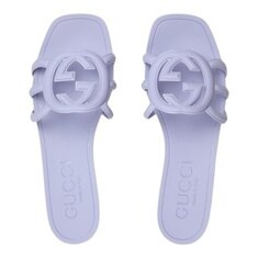 구찌 인터로킹 G 슬라이드 샌들 연보라 러버 780307 썸네일 2