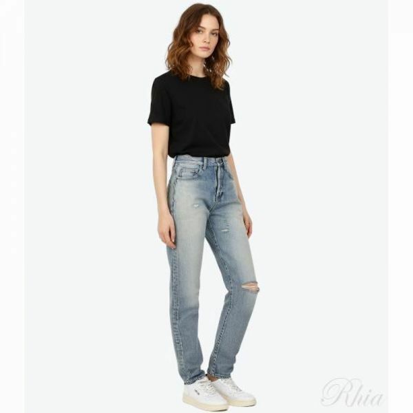 생로랑 슬림핏 산타모니카 블루 데님 644024 YM372 4568 - Saint Laurent