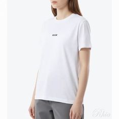 MSGM 26SS 마이크로 로고 반팔 티셔츠 2000MDM500 200002 01 썸네일 1