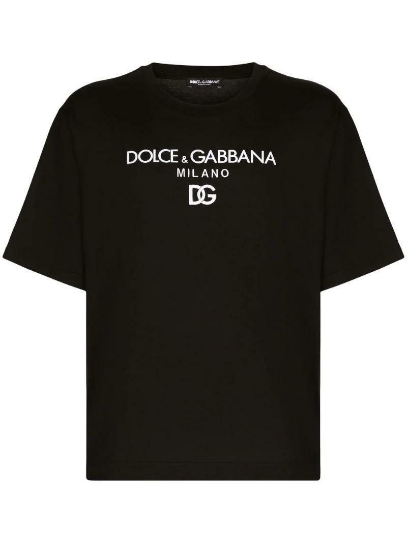 국내배송 돌체앤가바나 로고 자수 코튼 티셔츠 - Dolce & Gabbana