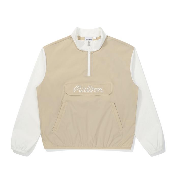 [밀라코/국내발송] 말본  컬러블럭 쿼터집 아노락 BEIGE  M5322PJK12BEI - Malbon