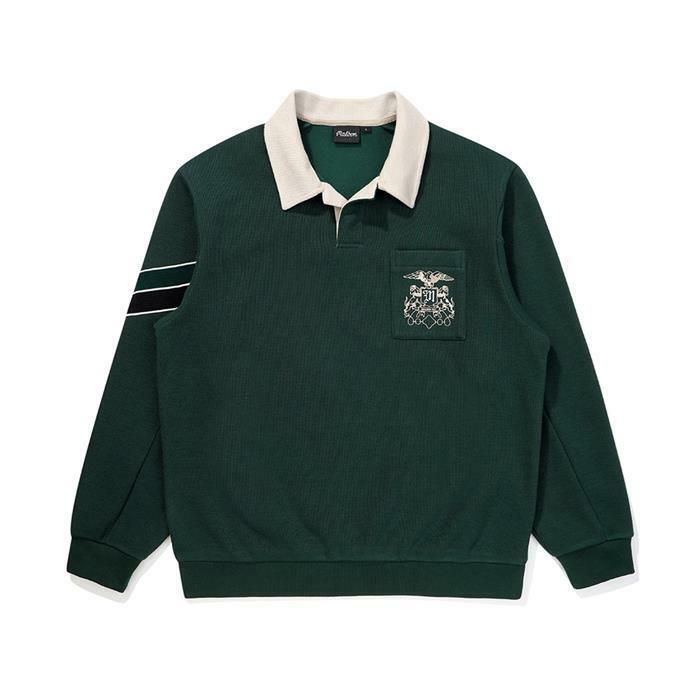 [밀라코/국내발송] 말본 기모 프렌치테리 에리 티셔츠 GREEN  M5421PFS42GRN - Malbon