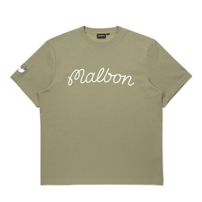 [밀라코/국내발송] 말본  스크립트 유니 라운드 티셔츠 KHAKI M6123PRS80KHK - Malbon