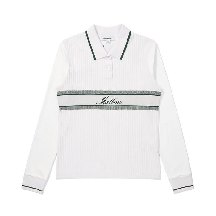 [밀라코/국내발송] 말본 기모 골지 니트 카라 티셔츠 IVORY  M5322PKT13IVY - Malbon