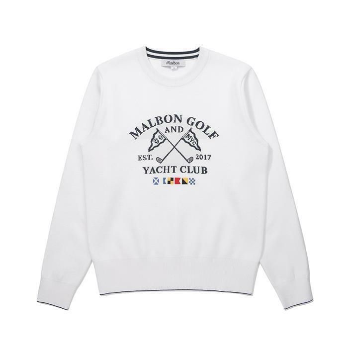 [밀라코/국내발송] 말본  이중지 라운드 니트 스웨터 IVORY  M6122PKT11IVY - Malbon