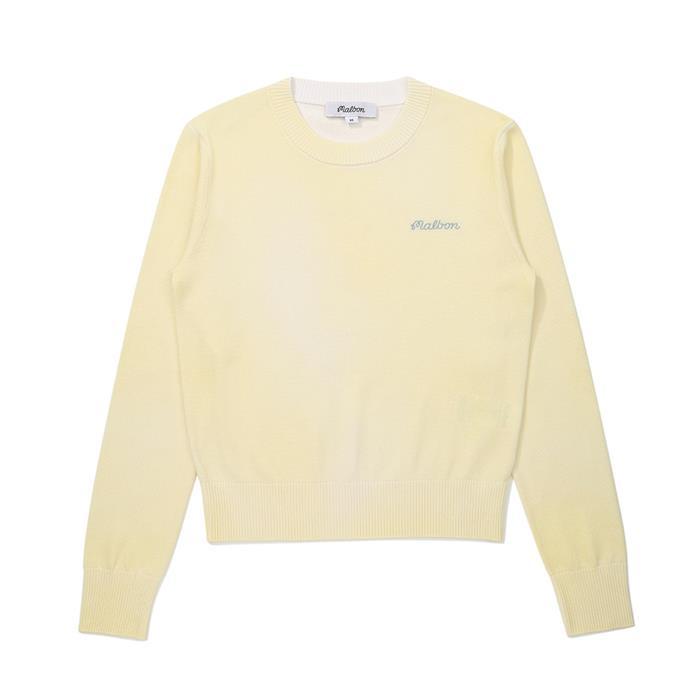 [밀라코/국내발송] 말본  다잉 DTP 라운드 니트 YELLOW  M6122PKT13YEL - Malbon