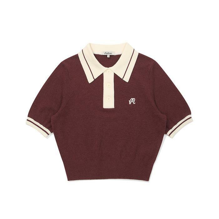 [밀라코/국내발송] 말본  미카일라 니트 폴로 WINE  M5312LKT31WIN - Malbon