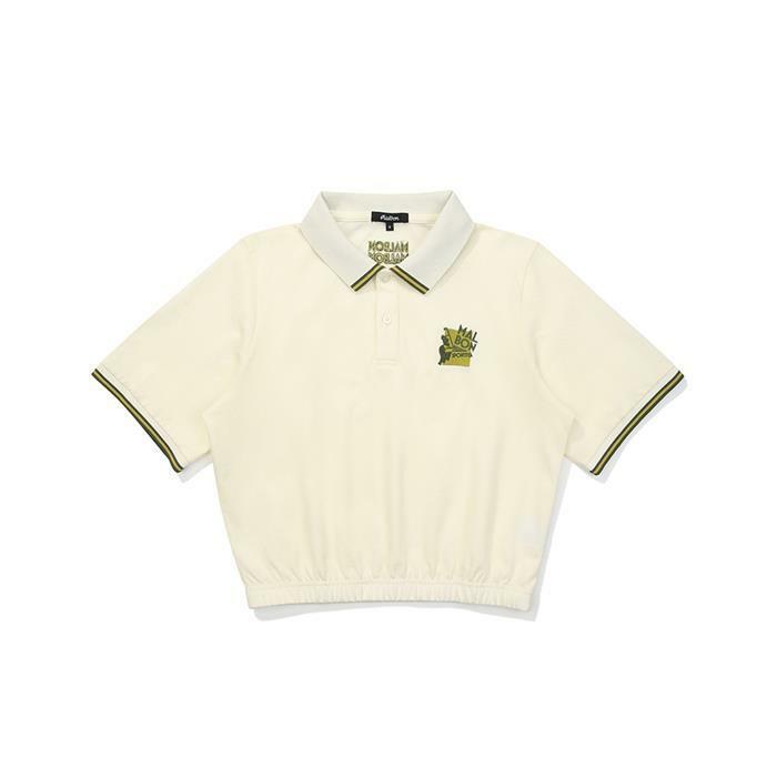[밀라코/국내발송] 말본골프 지지 크롭 폴로 IVORY M5112LTS35IVY - Malbon