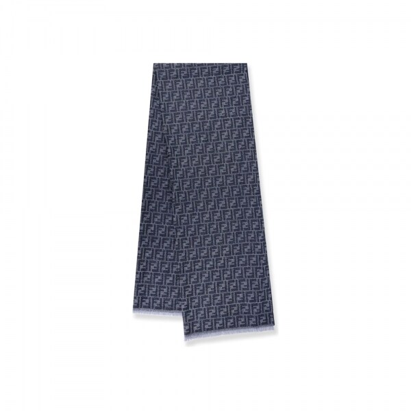 26SS FF 자카드 울 머플러 데님블루 FXS830 AS6L F1Q3B - Fendi