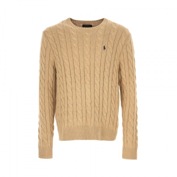 26SS 포니 자수 케이블 니트 브라운 710775885 014 - Polo Ralph Lauren