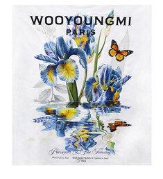 [우영미] 26SS 플라워 백로고 코튼 반팔티셔츠 화이트 남성 티셔츠 W261TS06701W / TR 썸네일 3