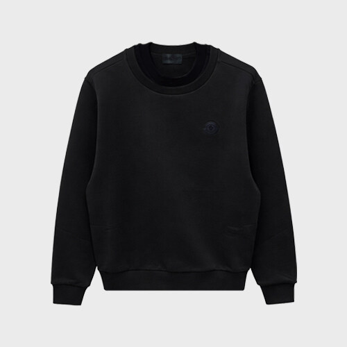 [몽클레어] 로고패치 라운드 맨투맨 블랙 남성 맨투맨 8G00004 809KR 999 / TR - Moncler