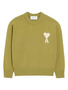 26SS 아미 ADC 울   코튼 크루넥 하트 스웨터 UKS859 KN0156 A118 MATCHA ECRU DOM 썸네일 1