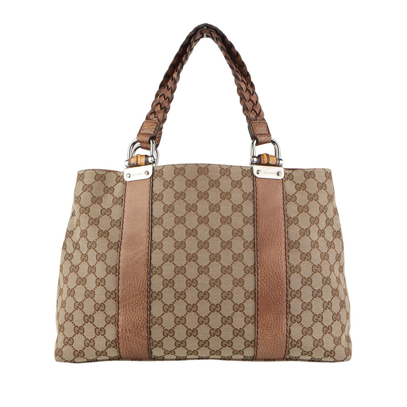 구찌 232947 자카드 위빙 핸들 뱀부 숄더백 37028K - Gucci