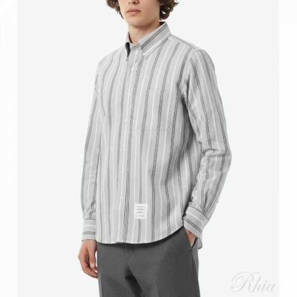 톰브라운 26SS 마드라스 코튼 렙 스트라이프 암밴드 셔츠 MWL437O F1157 035 - Thom Browne