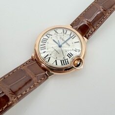 까르띠에 발롱블루 핑크골드 36mm 금통 앨리게이터 가죽밴드 시계 썸네일 8