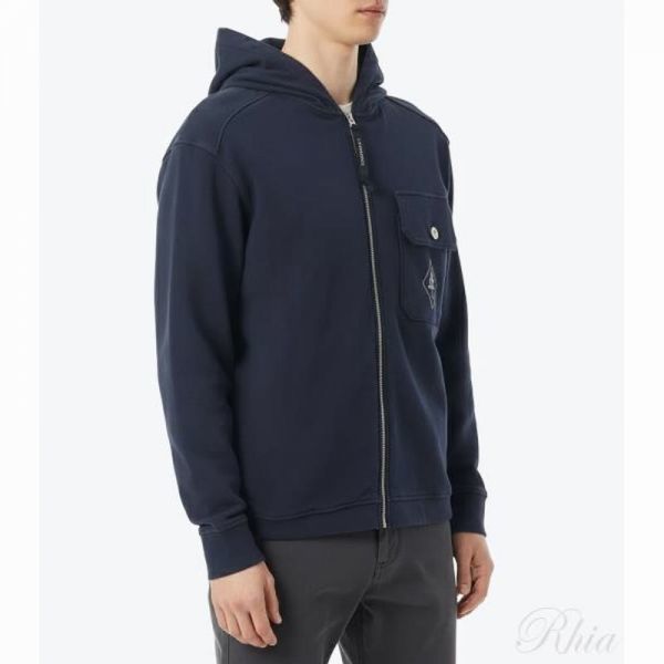 CP컴퍼니 26SS 스웨트셔츠 후드 오픈 20CMSS189A 110337G 889 후디드 스웻셔츠 - CP company