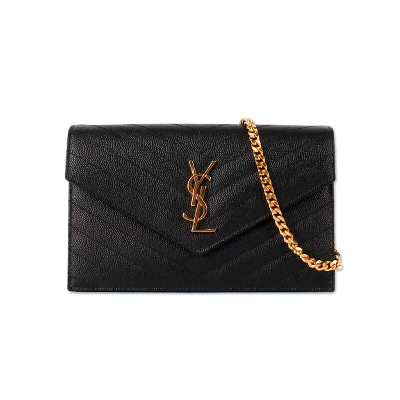 생로랑 카산드라 엔벨로프 체인 숄더백 블랙 금장 857605 BOW01 1000 - Saint Laurent