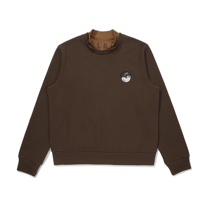 [밀라코/국내발송] 말본  이중 모크넥 로고 티셔츠 BROWN  M5422PTL51BRN - Malbon