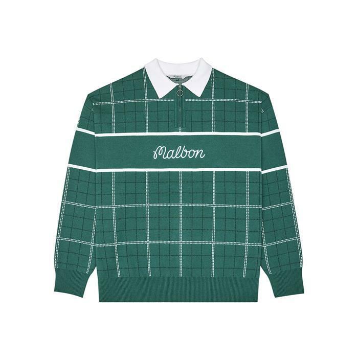 [밀라코/국내발송] 말본  베넷 카라 스웨터 DARK GREEN  M6111LKT01DGN - Malbon