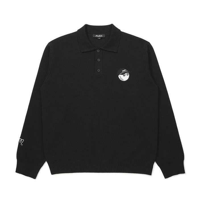 [밀라코/국내발송] 말본 캐시미어 카라형 티셔츠 BLACK  M6121PKT01BLK - Malbon