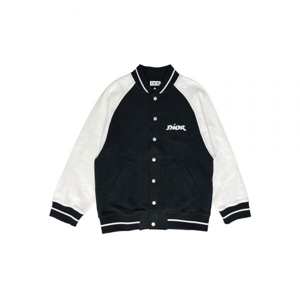 키즈 여성 로고 봄버자켓 화이트/블랙 6SBM23CARH 195 - Christian Dior