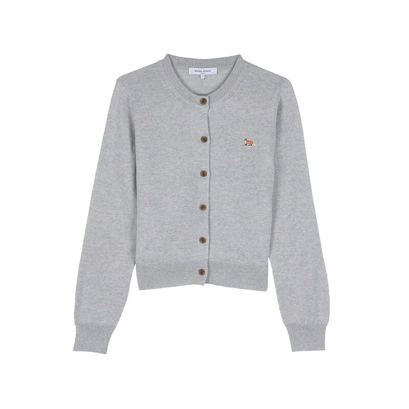26SS 메종키츠네 여성 베이비 폭스 레귤러 울 가디건 라이트그레이 PW00502KT1181 H120 - Maison Kitsune