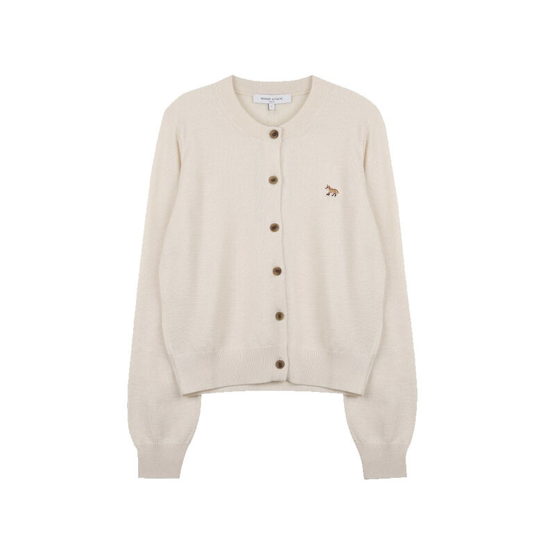 26SS 메종키츠네 여성 베이비 폭스 레귤러 울 가디건 라이트베이지 PW00502KT1181 H218 - Maison Kitsune