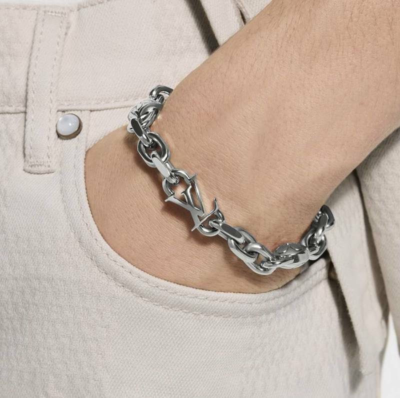 [백화점 풀셋] 내일도착 루이비통 남자 LV 모노그램 러버 체인 팔찌 LM1927M - Louis Vuitton