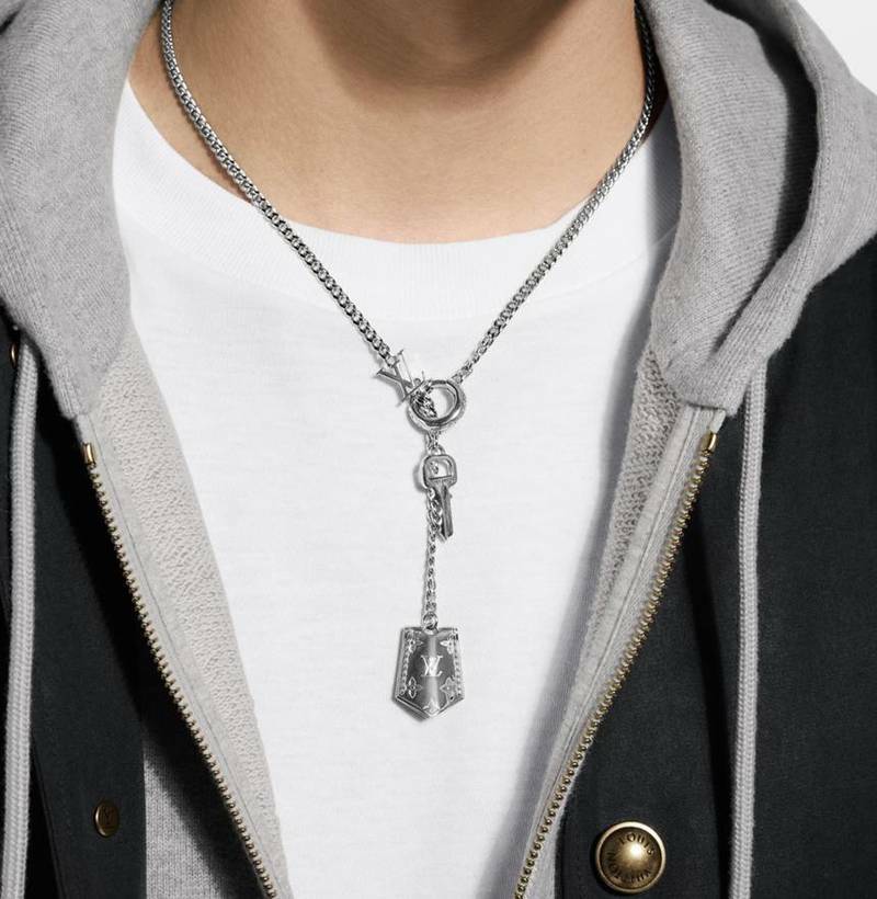 [백화점 풀셋] 내일도착 루이비통 남자 남성 LV 택 목걸이 LM03862 - Louis Vuitton