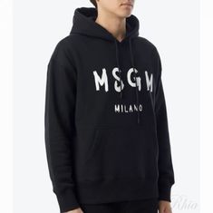 MSGM 브러쉬드 로고 후드 티셔츠 2000MM515 200001 99 썸네일 1