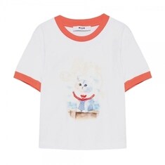 키즈 캣 프린팅 링거 반팔 티셔츠 화이트/레드 S6MSJGTH016 184 썸네일 1