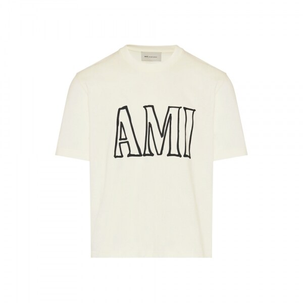 26SS 로고 프린트 티셔츠 크림화이트 UTS380 726 136 - Ami