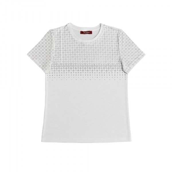 26SS MSTPUGNALE 라인스톤 로고 티셔츠 화이트 2616971011 004 - Max Mara