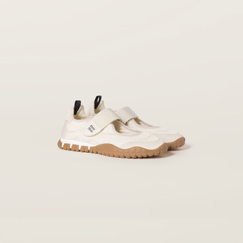 26SS 미우미우 타이어 테크니컬 발레리나 슈즈 아이보리 5F416 ED7C F0304 - Miu Miu
