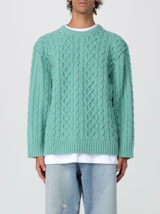 25FW 모스키노   남성 케이블 니트 점퍼 09125203 0365 Moss Green BPG - Moschino