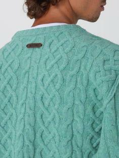 25FW 모스키노   남성 케이블 니트 점퍼 09125203 0365 Moss Green BPG 썸네일 5