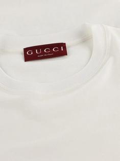 26SS 구찌 프린트 디테일 코튼 저지 티셔츠 856477 XJHQM 9066 WHITE DOM 썸네일 3