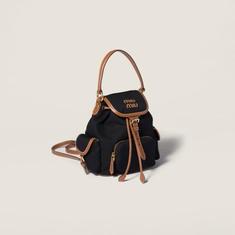 26SS 미우미우 캔버스 앤 레더 백팩 5BZ043 2IBQ F0RS5 BLACK BRANDY DOM 썸네일 2