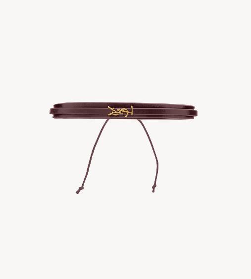 26SS 생로랑 레귤러 벨트 820441 AAF94 6195 DEEP BURGUNDY AND LIGHT BRONZE DOM - Saint Laurent