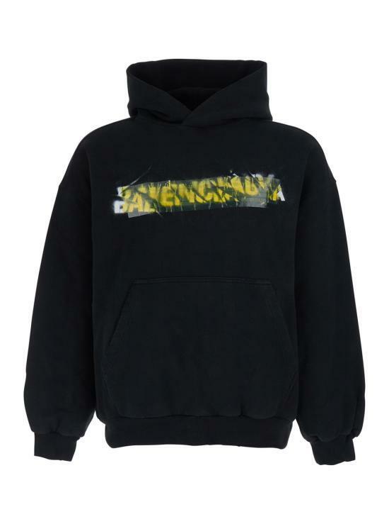 26SS 발렌시아가 후드 티셔츠 871956 TUVI9 1000 BLACK DOM - Balenciaga