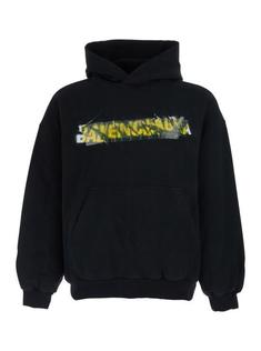 26SS 발렌시아가 후드 티셔츠 871956 TUVI9 1000 BLACK DOM 썸네일 1