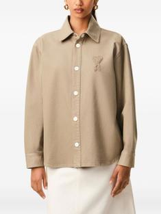 26SS 아미 톤온톤 로고 코튼 니트 오버셔츠 UJK897 DE0126 A036 TAUPE BEIGE DOM 썸네일 3