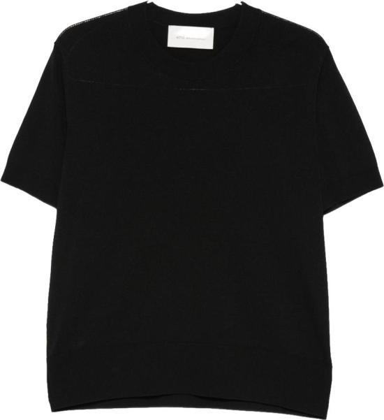 26SS 아미 스웨터 HKS862 KN0159 001 BLACK DOM - Ami