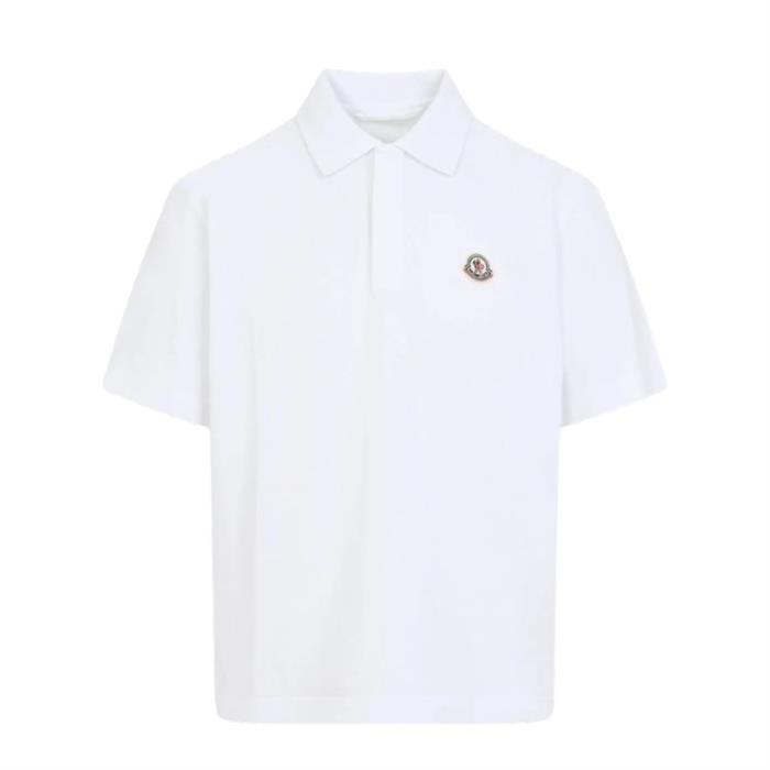 몽클레어 로고 코튼 피케 폴로 셔츠 화이트 8A00024 89A16 00A - Moncler
