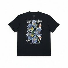 우영미 플라워 백 로고 티셔츠 화이트 블랙 W261TS06708B 썸네일 1