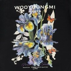우영미 플라워 백 로고 티셔츠 화이트 블랙 W261TS06708B 썸네일 4