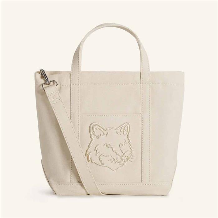 메종키츠네 폭스헤드 토트 S LW05103WW0107 MACADAMIA - Maison Kitsune