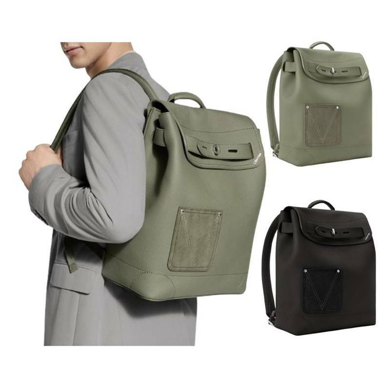 [백화점 풀셋] 루이비통 남자 남성 스티머 카키 블랙 가죽 백팩 가방 M26852 - Louis Vuitton