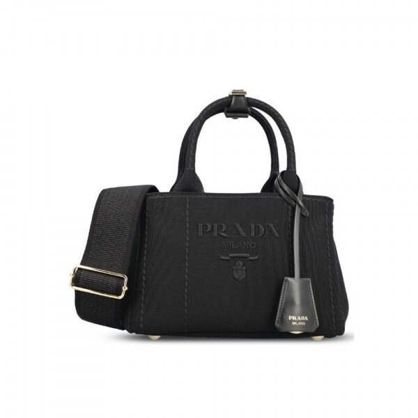 26SS 자르디니에르 코튼 캔버스 미니 숄더/토트백 블랙 1BA038 2CYA F0002 - Prada